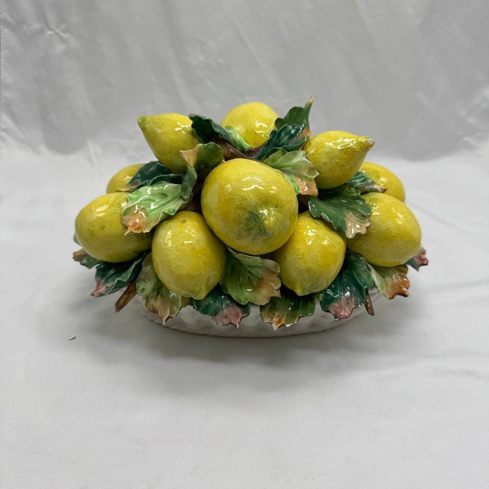 VTG Italian Capodimonte Majolica porcelain lemon bowl